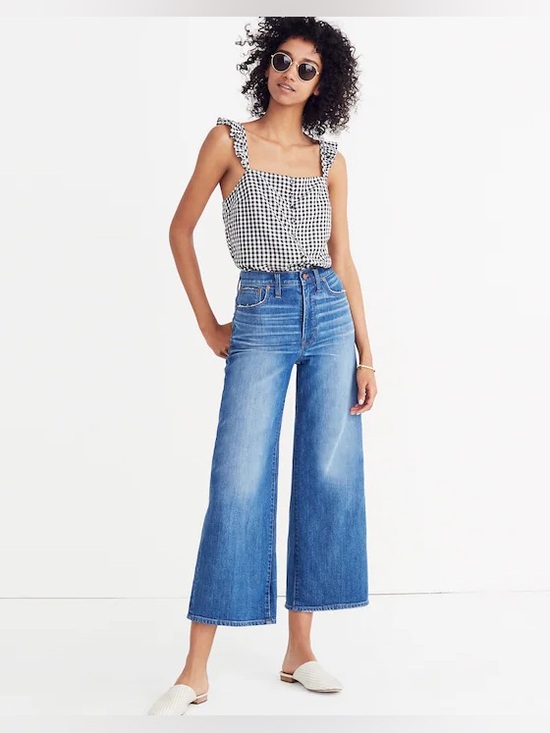 Madewell Denim - Madewell Wide-Leg Crop High Rise Comfort Stretch Jeans Denim | Size: 31